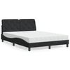 vidaXL Lit avec matelas noir 140x200 cm velours