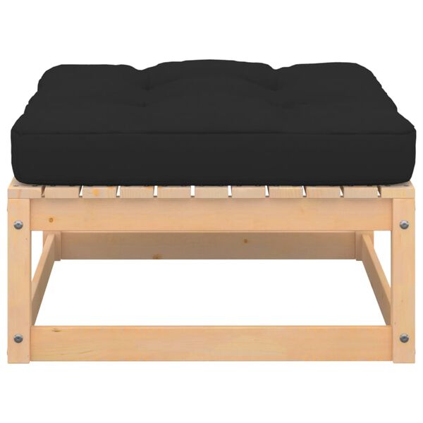 vidaXL Repose-pieds de jardin avec coussins lot de 2 Pin massif