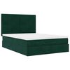 vidaXL Cadre de lit ottoman avec matelas vert fonc&eacute; 140x190 cm velours