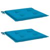 vidaXL Coussins de chaise de jardin lot de 2 bleu 50x50x4 cm