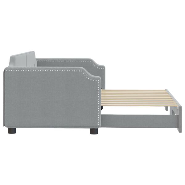 vidaXL Lit de jour avec lit gigogne gris clair 90x190 cm tissu
