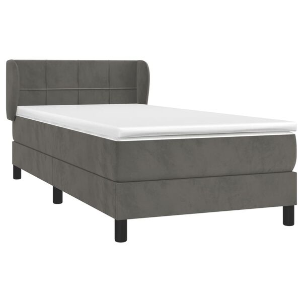 vidaXL Sommier &agrave; lattes de lit avec matelas Gris fonc&eacute; 100x200 cm