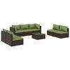 vidaXL Salon de jardin 8 pcs avec coussins R&eacute;sine tress&eacute;e Marron