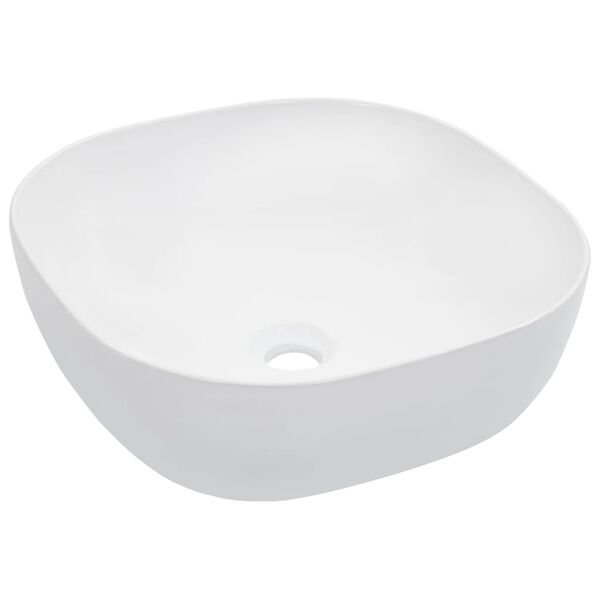 vidaXL Lavabo 42,5x42,5x14,5 cm Céramique Blanc