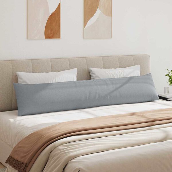 vidaXL Coussins de canap&eacute; 2 pcs Gris clair 200 x 40 cm tissu