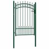 vidaXL Portail de cl&ocirc;ture EMMEN avec pointes, acier, 104 x 117 cm, vert