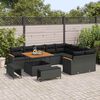 vidaXL Ensemble de canap&eacute; de jardin 12 pcs Noir polyrotin