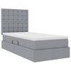 vidaXL Lit avec rangement et matelas Gris clair 90 x 190 cm Polyester