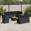 vidaXL Salon de jardin 9 pcs avec coussins noir r&eacute;sine tress&eacute;e