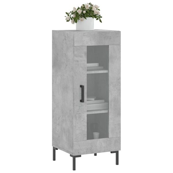 vidaXL Buffet Gris b&eacute;ton 34,5x34x90 cm Bois d'ing&eacute;nierie