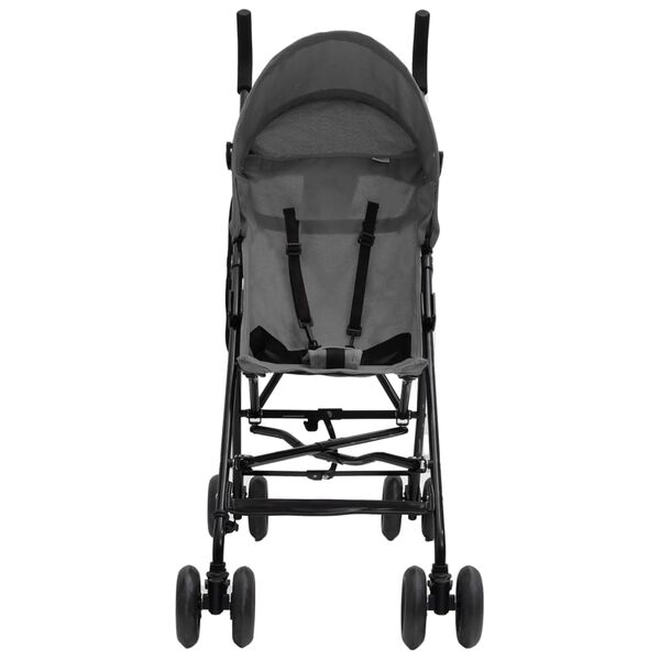 vidaXL Poussette b&eacute;b&eacute; Gris clair et noir Acier