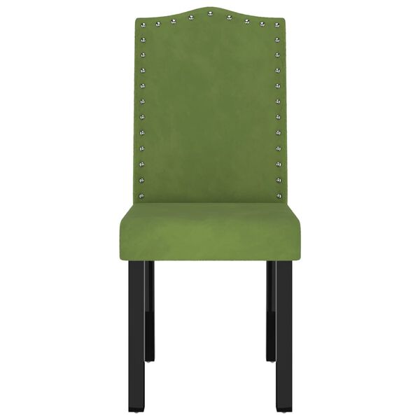 vidaXL Chaises &agrave; manger lot de 4 vert clair velours