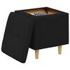 vidaXL Pouf de rangement avec coussin Noir 40 x 40 x 45 cm tissu