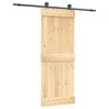 vidaXL Porte coulissante Naturel et noir 80 x 210 cm