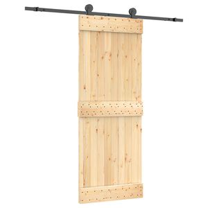vidaXL Porte coulissante Naturel et noir 80 x 210 cm