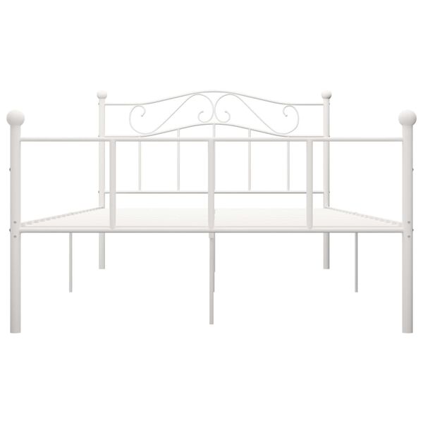 vidaXL Cadre de lit sans matelas blanc m&eacute;tal 140x200 cm
