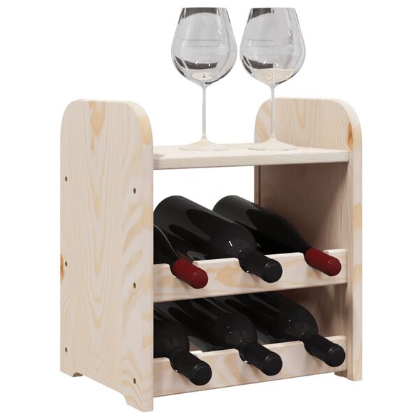 vidaXL Casier à vin avec panneau supérieur 33x25x37 cm bois pin massif