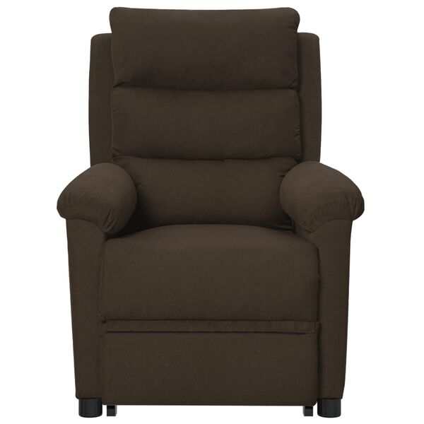 vidaXL Fauteuil de massage Marron foncé Tissu