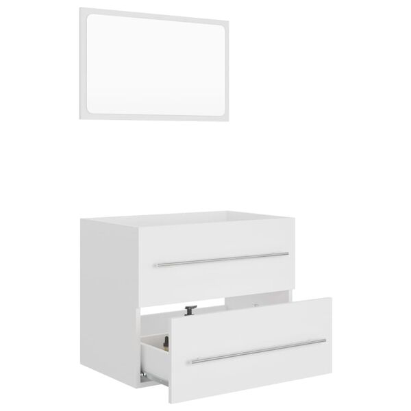 vidaXL Ensemble de meubles salle de bain 2 pcs blanc bois d'ing&eacute;nierie