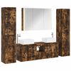 vidaXL Ensemble de mobilier de salle de bain 6 pc Ch&ecirc;ne fum&eacute;
