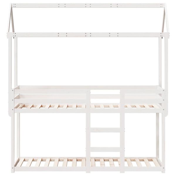 vidaXL Lit superposé sans matelas blanc 90x200 cm bois de pin massif