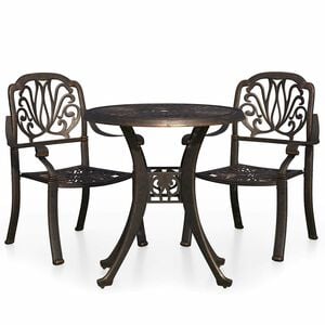 vidaXL Ensemble de bistro 3 pcs Aluminium coul&eacute; Bronze