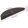 vidaXL Tapis d'escalier autocollants 5 pièces 56 x 17 x 3 cm Anthracite Demi-rond