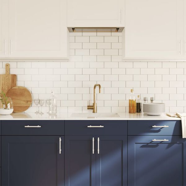 vidaXL Poign&eacute;es d'armoire 10 pcs argent&eacute; 96 mm acier inoxydable