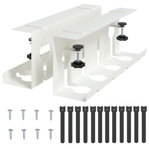 vidaXL Plateau de gestion de c&acirc;bles sous le bureau 2 pcs Blanc