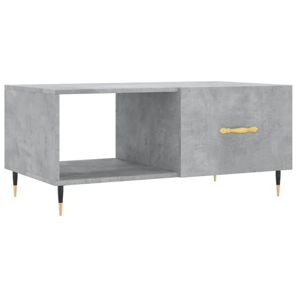 vidaXL Table basse gris b&eacute;ton 90x50x40 cm bois d'ing&eacute;nierie