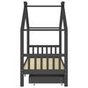 vidaXL Cadre de lit d'enfant avec tiroirs Gris fonc&eacute; Pin 90x200 cm