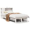 vidaXL Lit biblioth&egrave;que sans matelas blanc 75x190 cm bois massif