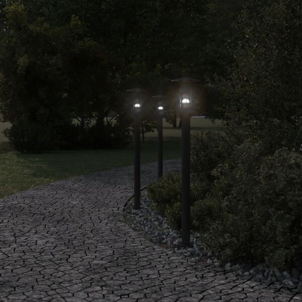vidaXL Lampadaire d'ext&eacute;rieur noir 100 cm acier inoxydable