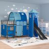 vidaXL Lit mezzanine pour enfants Noir et Bleu 100 x 200 cm M&eacute;tал