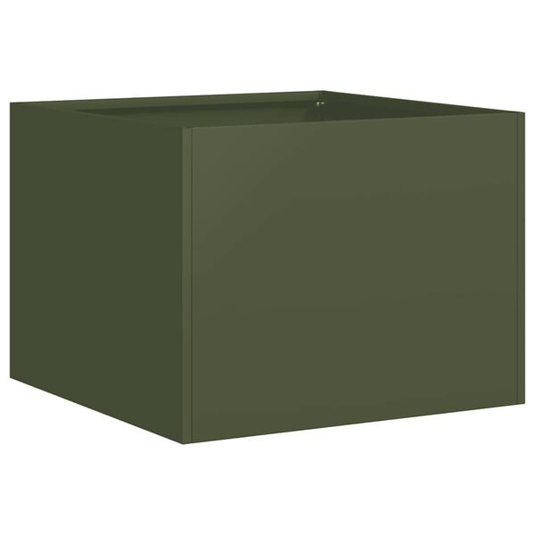 vidaXL Jardinière vert olive 40x40x30 cm acier