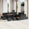 vidaXL Ensemble de canap&eacute; de jardin 14 pcs Noir polyrotin