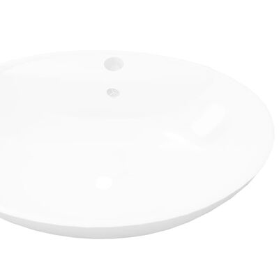 vidaXL Lavabo ovale en céramique avec trou de robinet