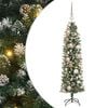 vidaXL Arbre de No&euml;l artificiel slim avec 150 LED Vert et blanc 120 cm