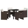 vidaXL Ensemble de salle &agrave; manger pour jardin 5 pc Marron polyrotin