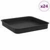 vidaXL Plateau carr&eacute; &agrave; fleurs 24 pcs Noir 15 x 15 x 2 cm Plastique