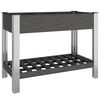 vidaXL Lit sur&eacute;lev&eacute; de jardin avec &eacute;tag&egrave;re Gris 100x50x75 cm WPC