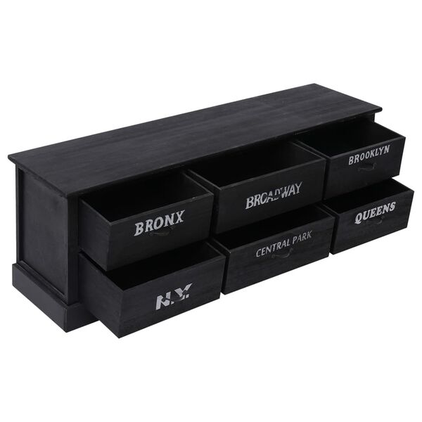 vidaXL Banc d'entrée Noir 115x30x40 cm Bois