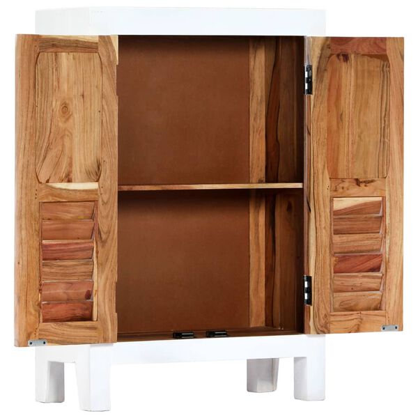 vidaXL Buffet sculpté Blanc 60x30x89 cm Bois de manguier massif