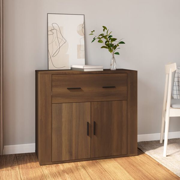 vidaXL Buffet Ch&ecirc;ne marron 80x33x70 cm Bois d'ing&eacute;nierie