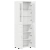 vidaXL Haut Armoire avec porte FLORIN Blanc brillant 60 x 35 x 182 cm