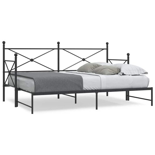 vidaXL Lit de jour avec gigogne sans matelas 80x200 cm acier