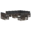 vidaXL Ensemble de canap&eacute; de jardin 13 pcs Gris polyrotin
