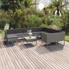 vidaXL Salon de jardin 11 pcs avec coussins R&eacute;sine tress&eacute;e Gris