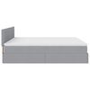VidaXL Cadre de lit ottoman et matelas gris clair 200x200cm tissu