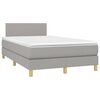 vidaXL Sommier &agrave; lattes de lit matelas LED gris clair 120x190 cm tissu